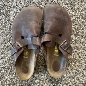 Birkenstock brown leather Boston clogs - size 41/10.5 women’s